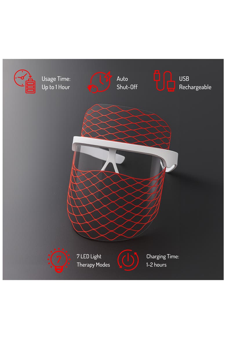 7-in-1 LED Light Therapy Face Mask, Alternate, color, WHITE