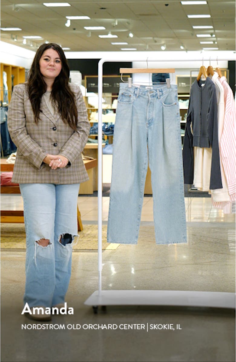 Fold Waistband Ankle Wide Leg Jeans, sales video thumbnail