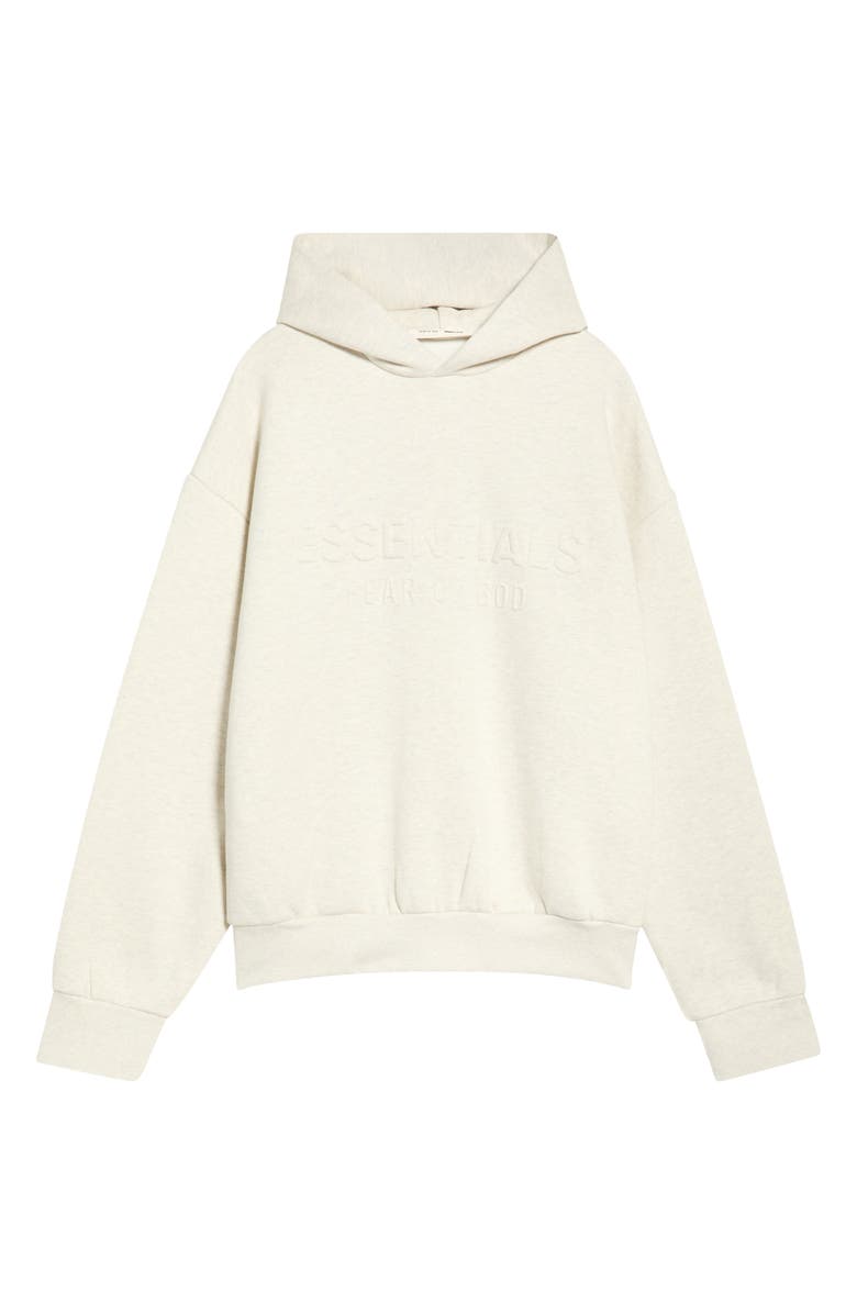 Fear of God Essentials Classic Cotton Blend Hoodie, Main, color, Oatmeal Heather
