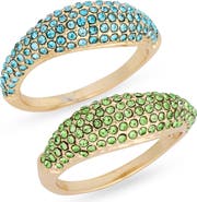 NORDSTROM RACK Set of 2 Pavé Crystal Domed Rings