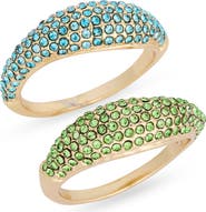 NORDSTROM RACK Set of 2 Pavé Crystal Domed Rings