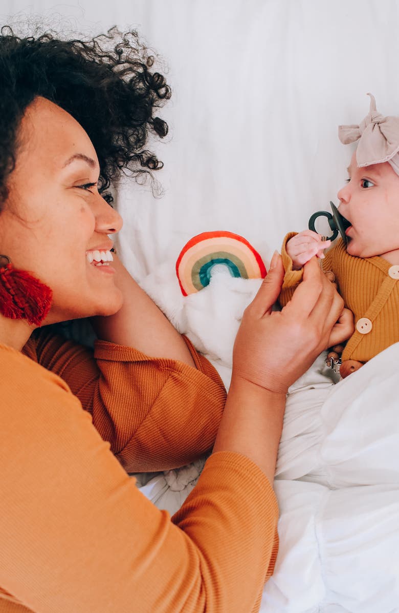 Lucy Darling Little Rainbow Lovey & Soother Blanket, Alternate, color, White