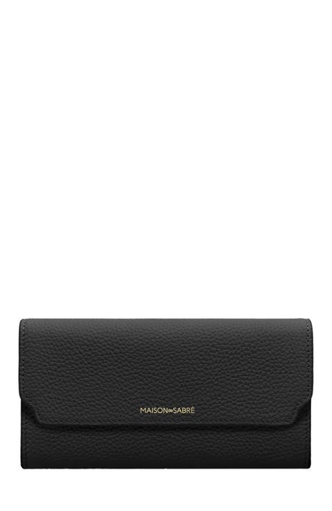 Long Leather Flap Wallet
