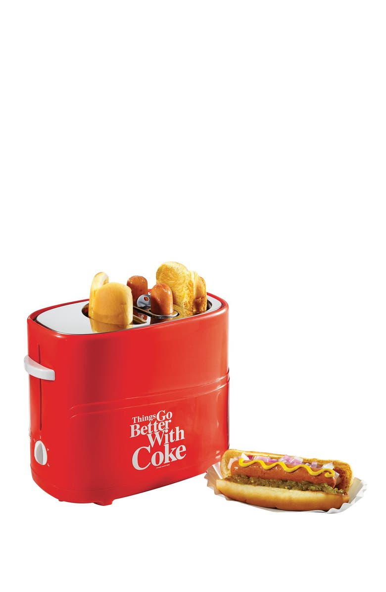 Nostalgia Electrics Coca-Cola Series Pop-Up Hot Dog Toaster, Main, color, 
