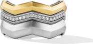 David Yurman Stax Zig Zag Triple Row Diamond Ring
