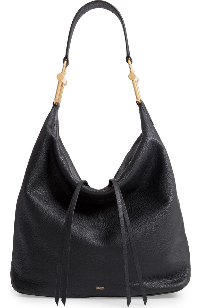 BOSS Christy Leather Hobo, Main, color,