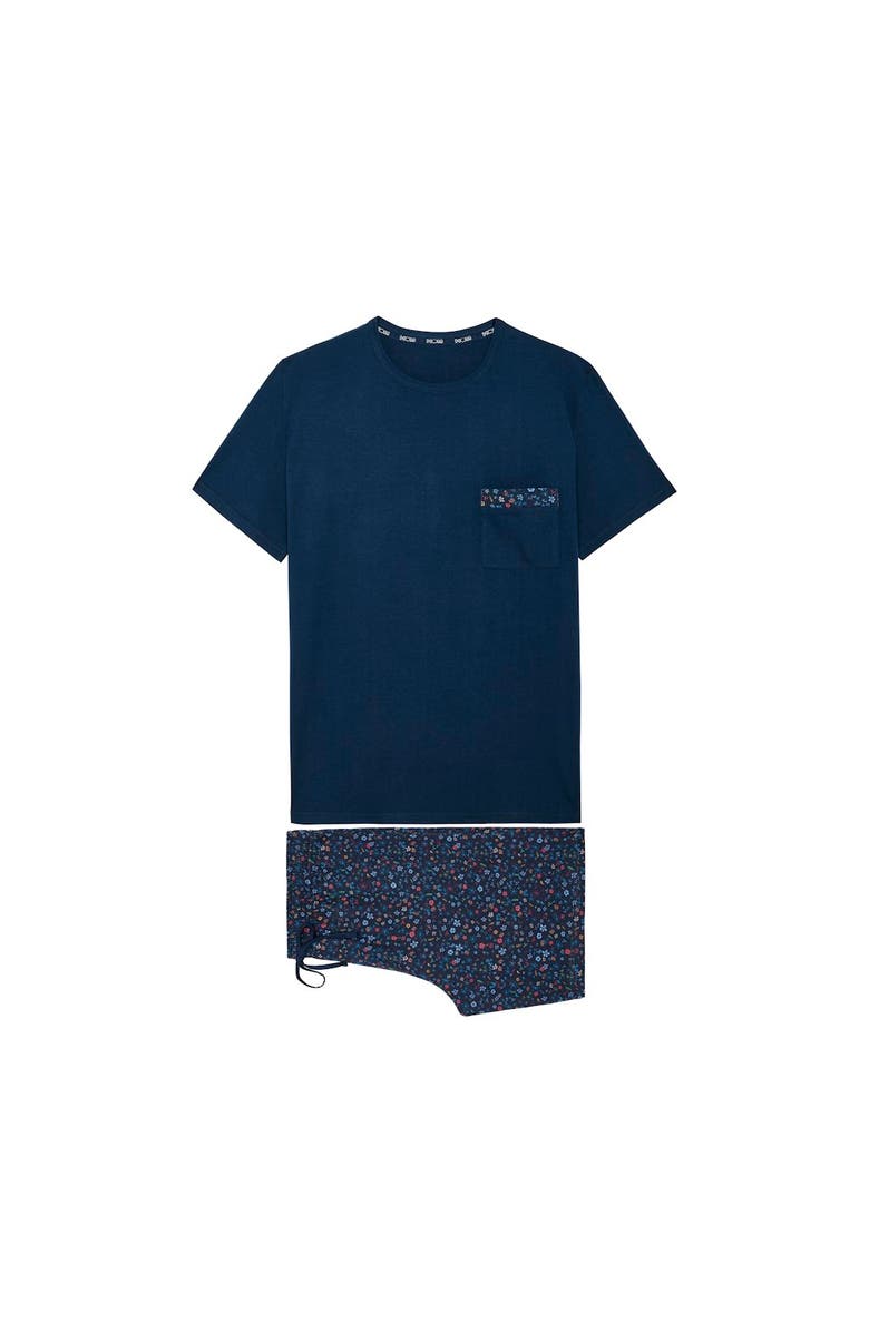 HOM Broceliande Short Pajama Set, Main, color, Navy Print