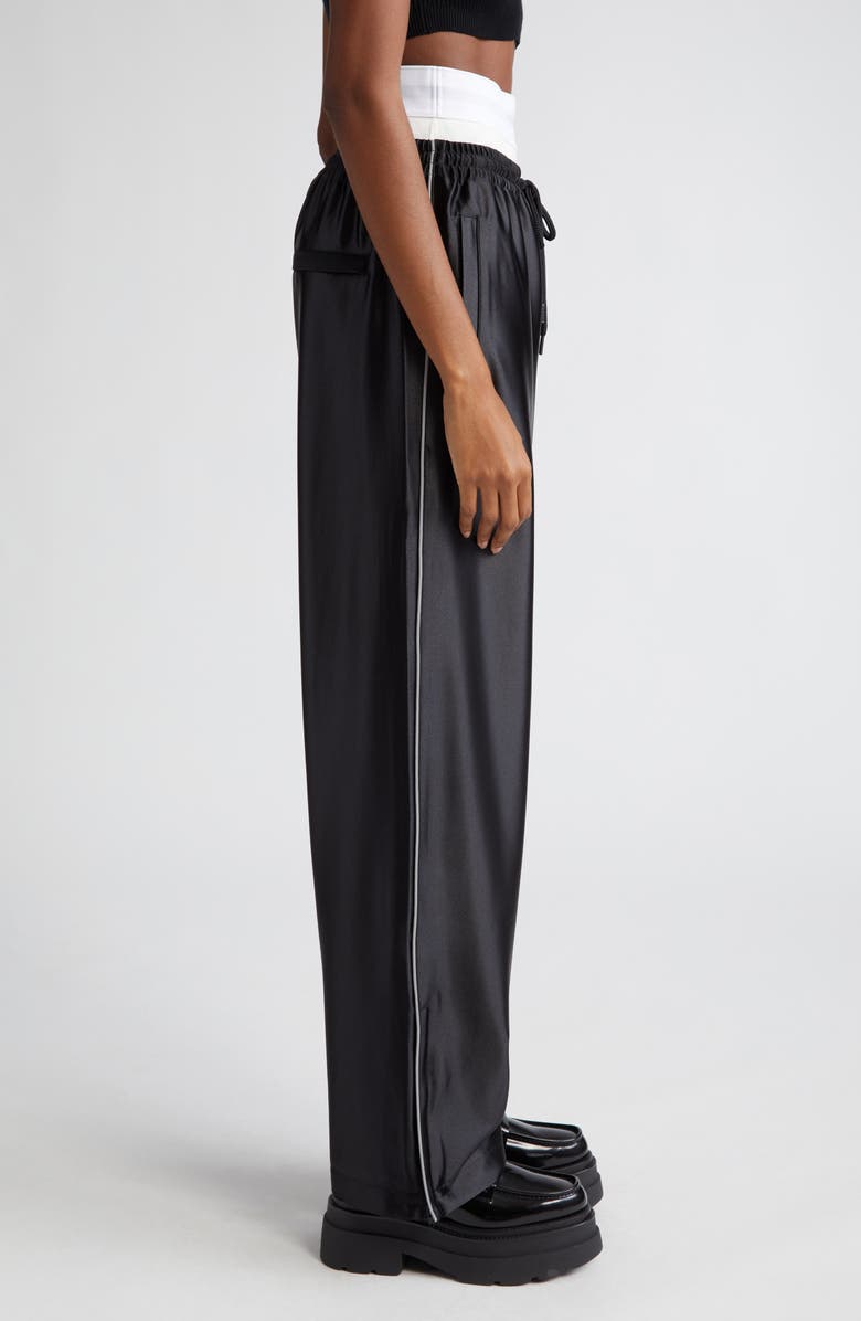 Alexander Wang Logo Elastic Waist Integrated Briefs Satin Track Pants, Alternate, color,