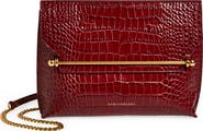 Strathberry Stylist Croc Embossed Leather Clutch