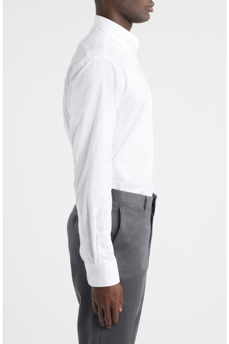 Regular Fit White Cotton Button-Down Oxford Shirt, Alternate, color, WHITE