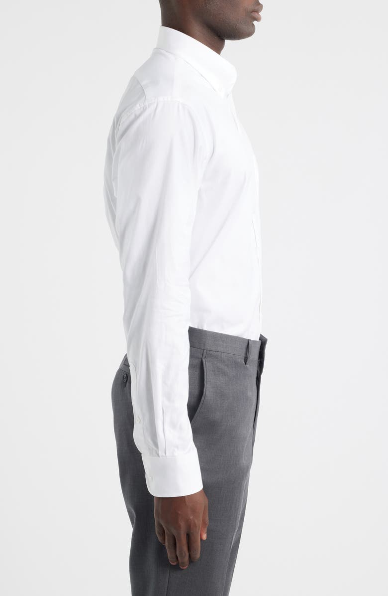 Roffe Accessories Eagle Regular Fit White Cotton Button-Down Oxford Shirt, Alternate, color, White