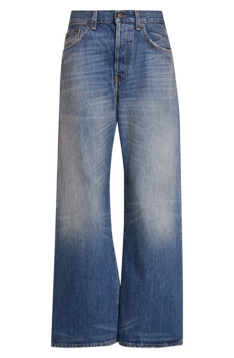 2021F Mid Blue Wide Leg Jeans
