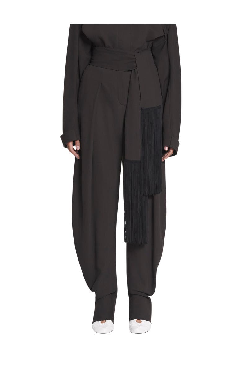 Lanvin Wool And Viscose Barrel Pants, Alternate, color, Dark Brown