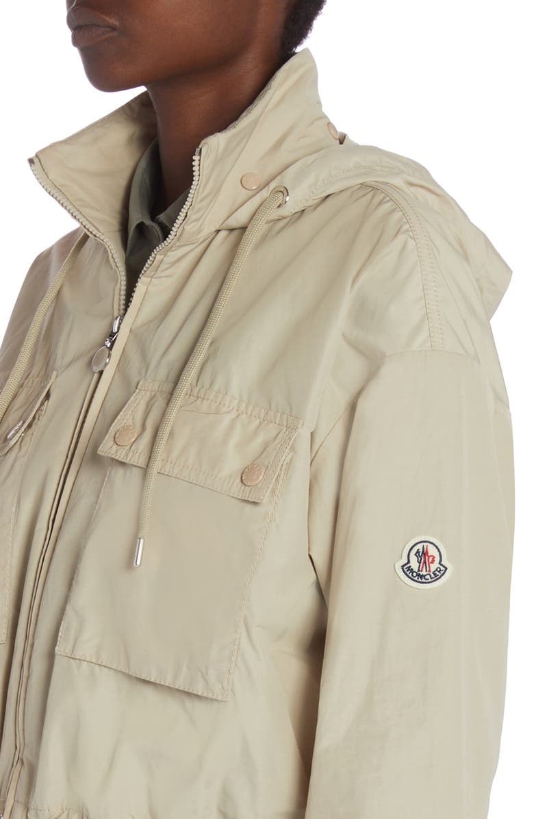 Moncler Leda Technical Poplin Crop Parka with Removable Hood, Alternate, color, 