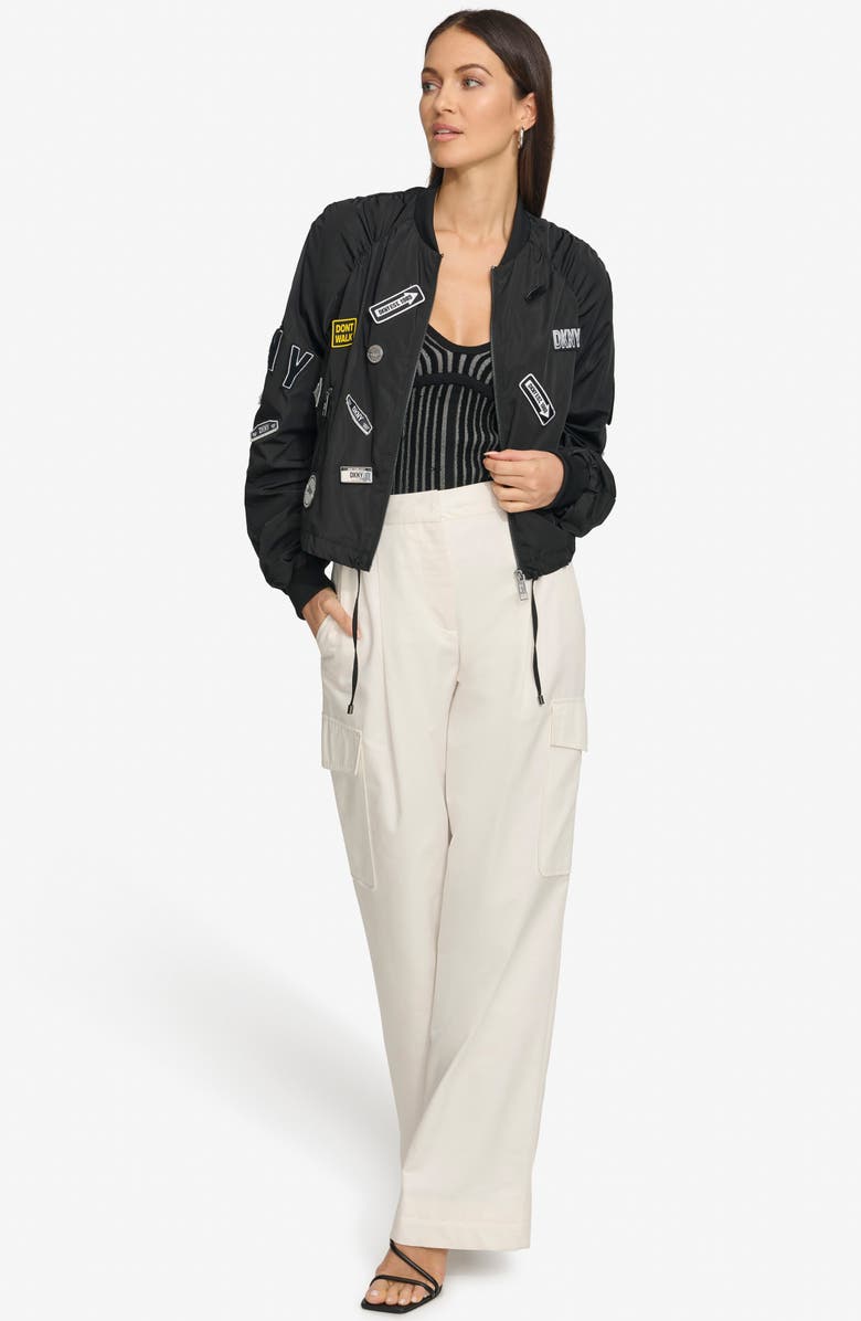 DKNY City Sign Embroidered Bomber Jacket, Alternate, color, 