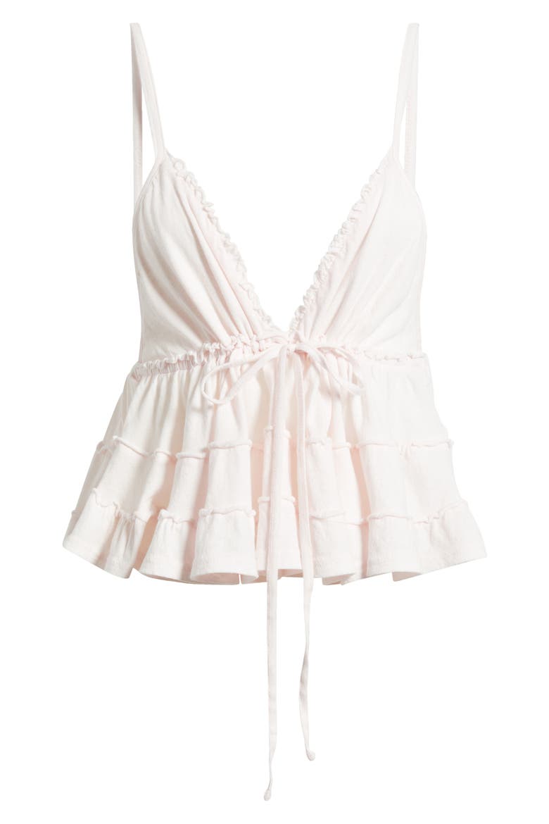 Frill Babydoll Crop Camisole, Alternate, color, PINK