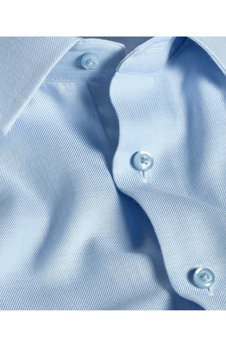 David Donahue Trim Fit Light Blue Cotton & Cashmere Twill Dress Shirt, Alternate, color, Sky