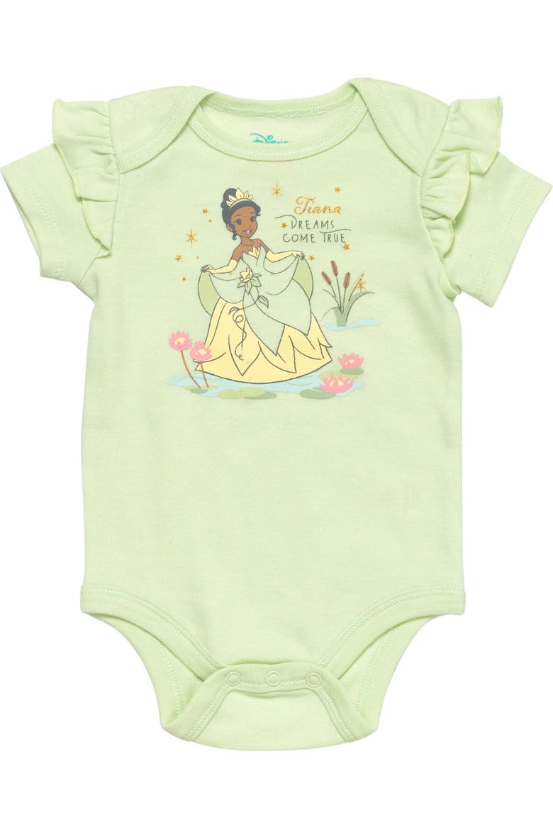Princess Bodysuit and Shorts Set, Alternate, color, Tiana Light Green