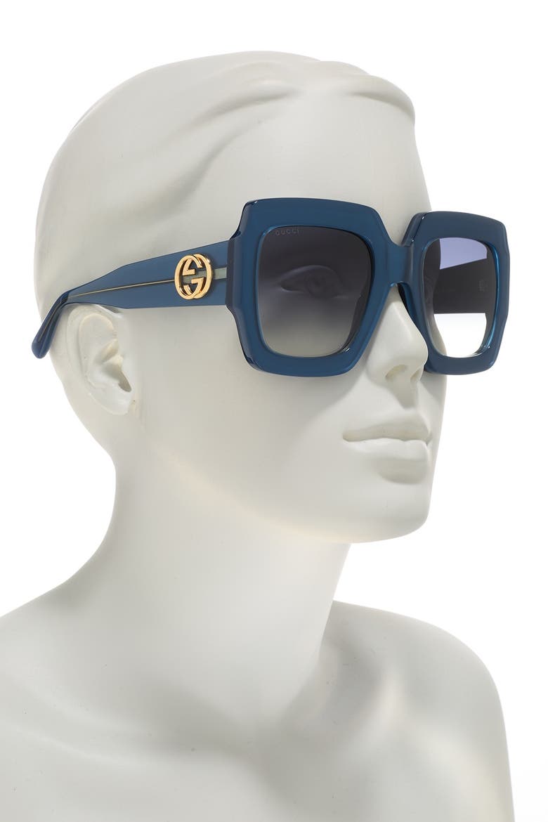 54mm Oversized Square Sunglasses, Alternate, color, DK BLUE