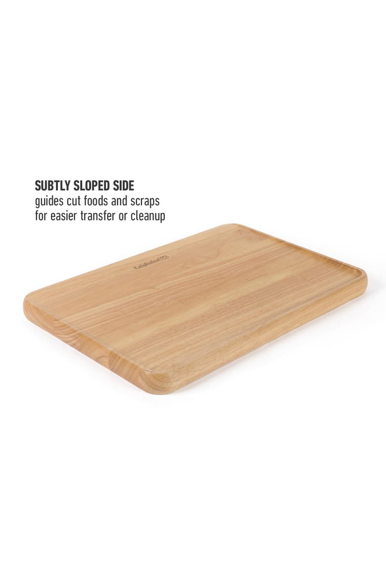 Edge Guard Reversible Edge Grain Rubberwood Cutting Board with Juice Groove, Alternate, color, Natural