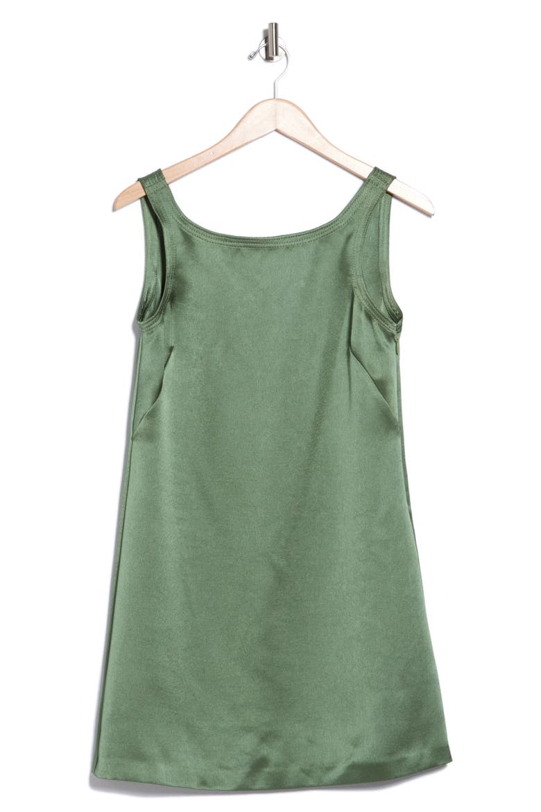 Heavy Satin Shift Dress, Alternate, color, FOLIAGE