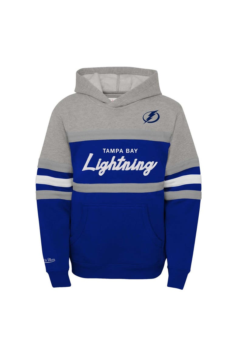 Youth Mitchell & Ness Blue Tampa Bay Lightning Head Coach Pullover Hoodie, Alternate, color, Blue