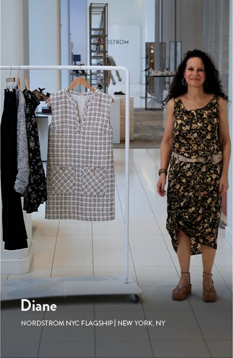 Nomi Sleeveless Tweed Shift Minidress, sales video thumbnail