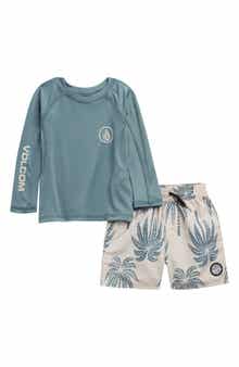 Volcom Rashguard Top & Swim Shorts Set