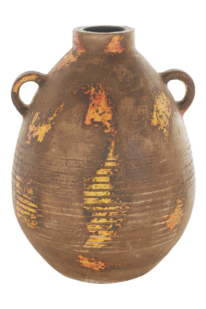 Brown Ceramic Vase, Main, color, BROWN
