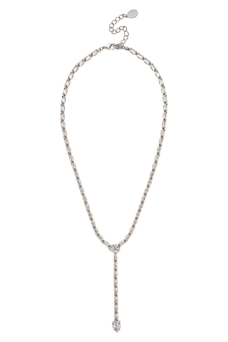 Cubic Zirconia Lariat Necklace, Main, color, CZ