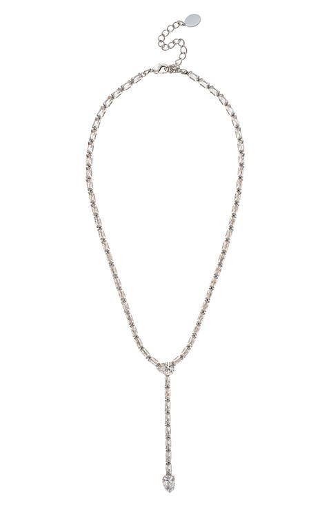 Cubic Zirconia Lariat Necklace
