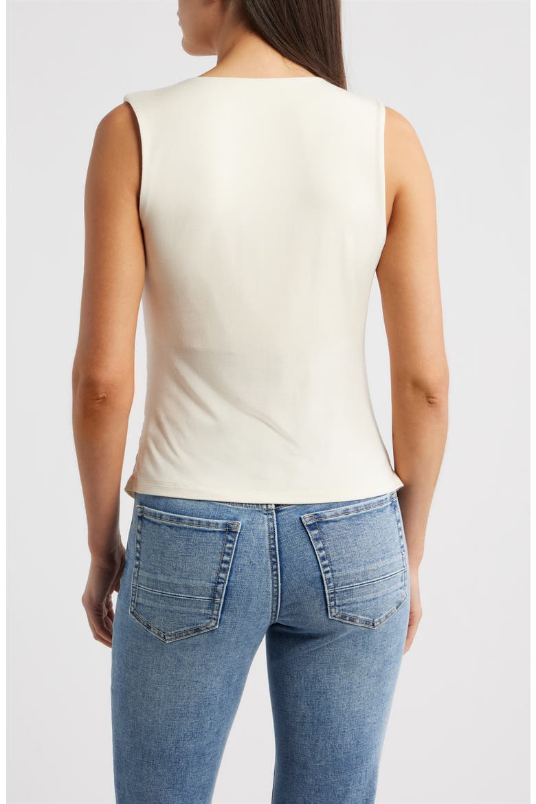 Asymmetric Neck Sleeveless Top, Alternate, color, BEIGE