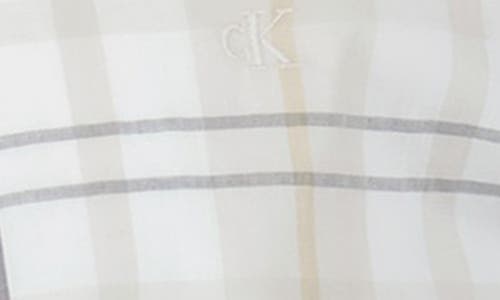 Calvin Klein Plaid Button-up Shirt In Gray