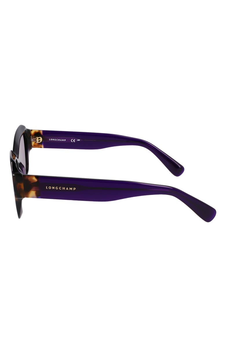 Longchamp Heritage 50mm Cat Eye Sunglasses, Alternate, color, Purple/ Havana
