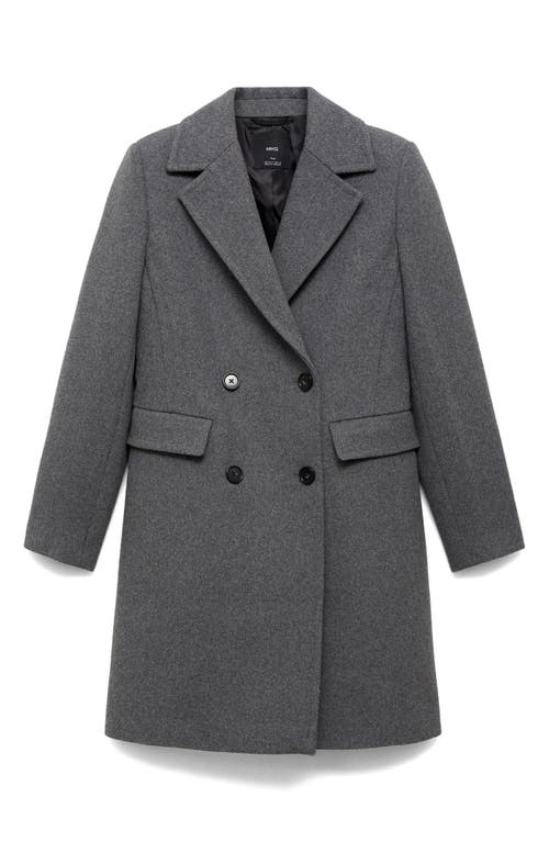 Mango Women's Double-breasted Wool Coat In Grey