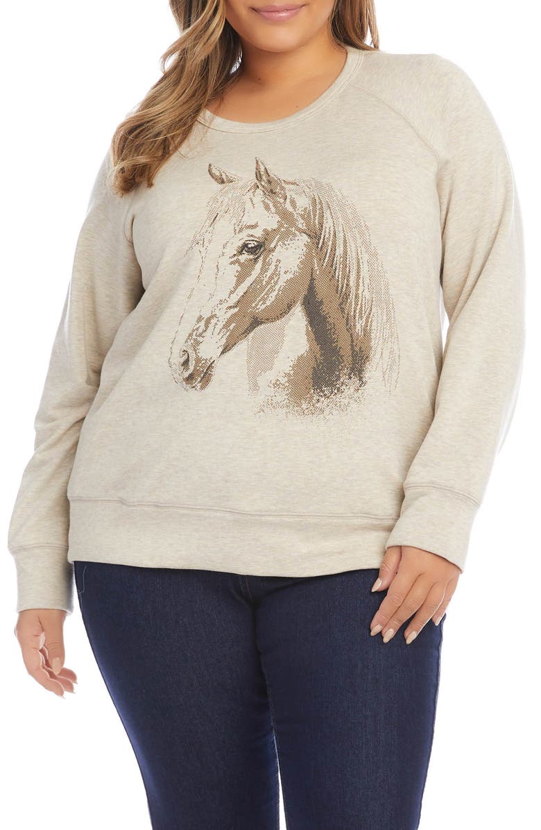 Karen Kane Horse Print Graphic Sweatshirt, Main, color,