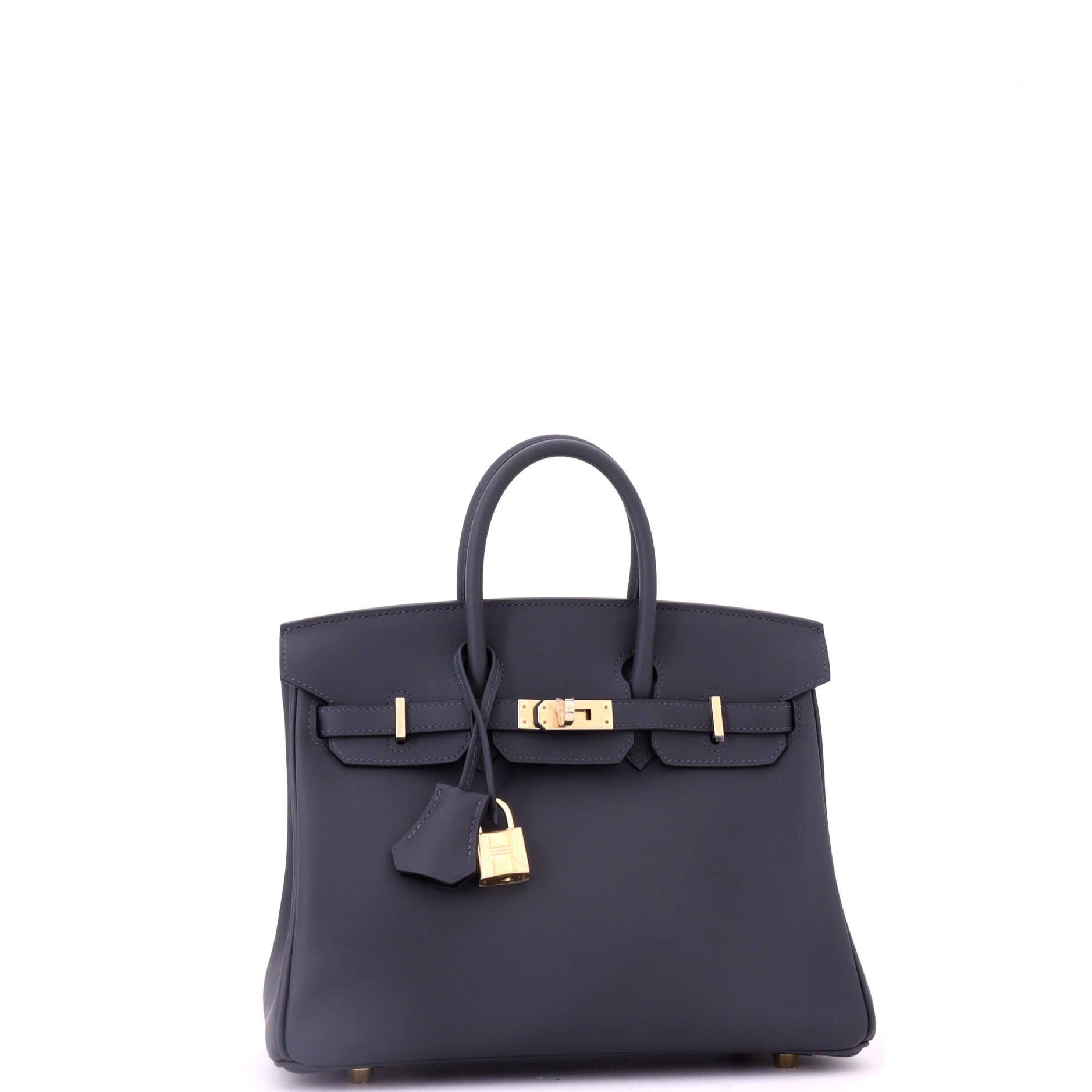 Pre-Owned Hermes Birkin Handbag Grey Swift with Permabrass Hardware 25, Alternate, color, Gris Misty