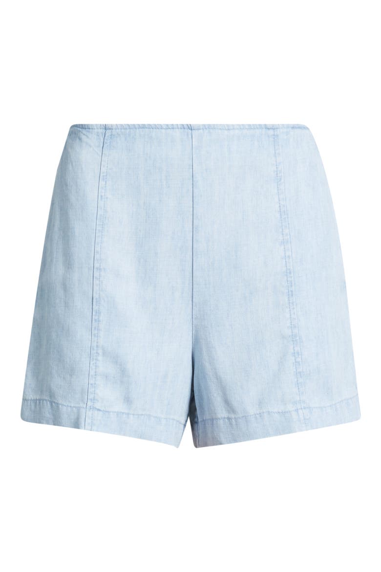 Smocked Back Seam Shorts, Alternate, color, SUN BLEACHED WASH