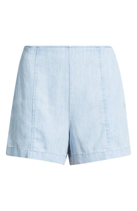 Smocked Back Seam Shorts