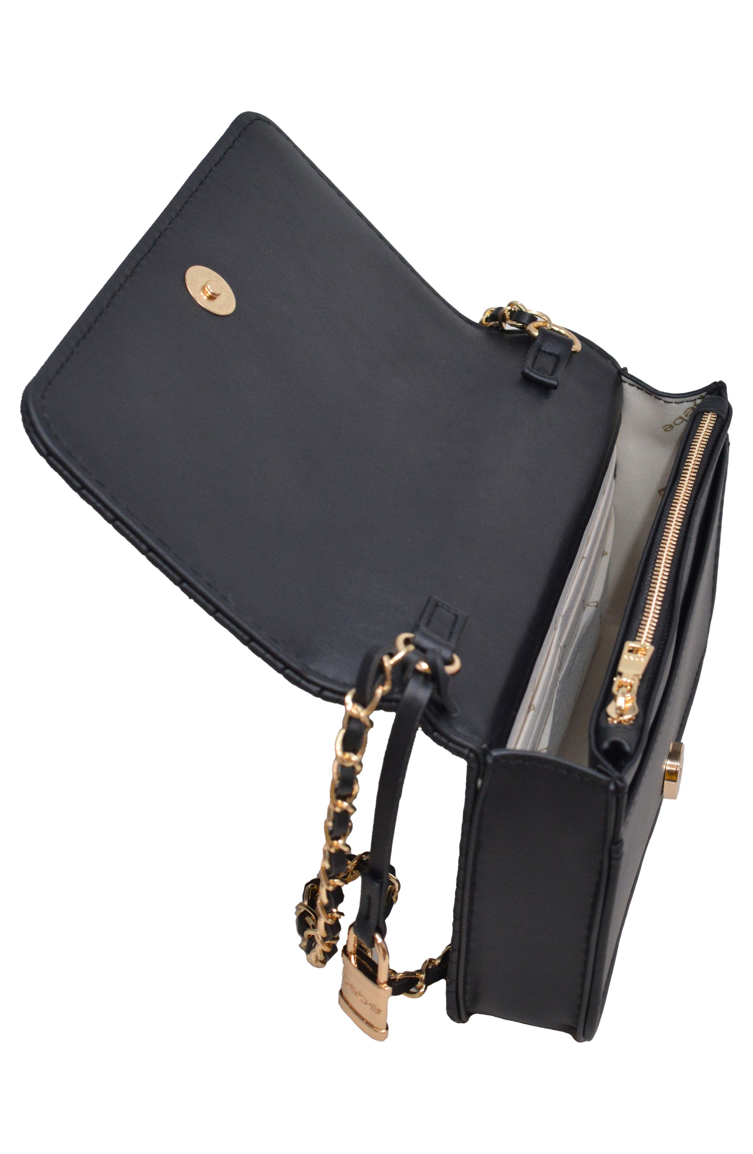 bebe Otto Crossbody Bag with Matching Wallet, Alternate, color, Black