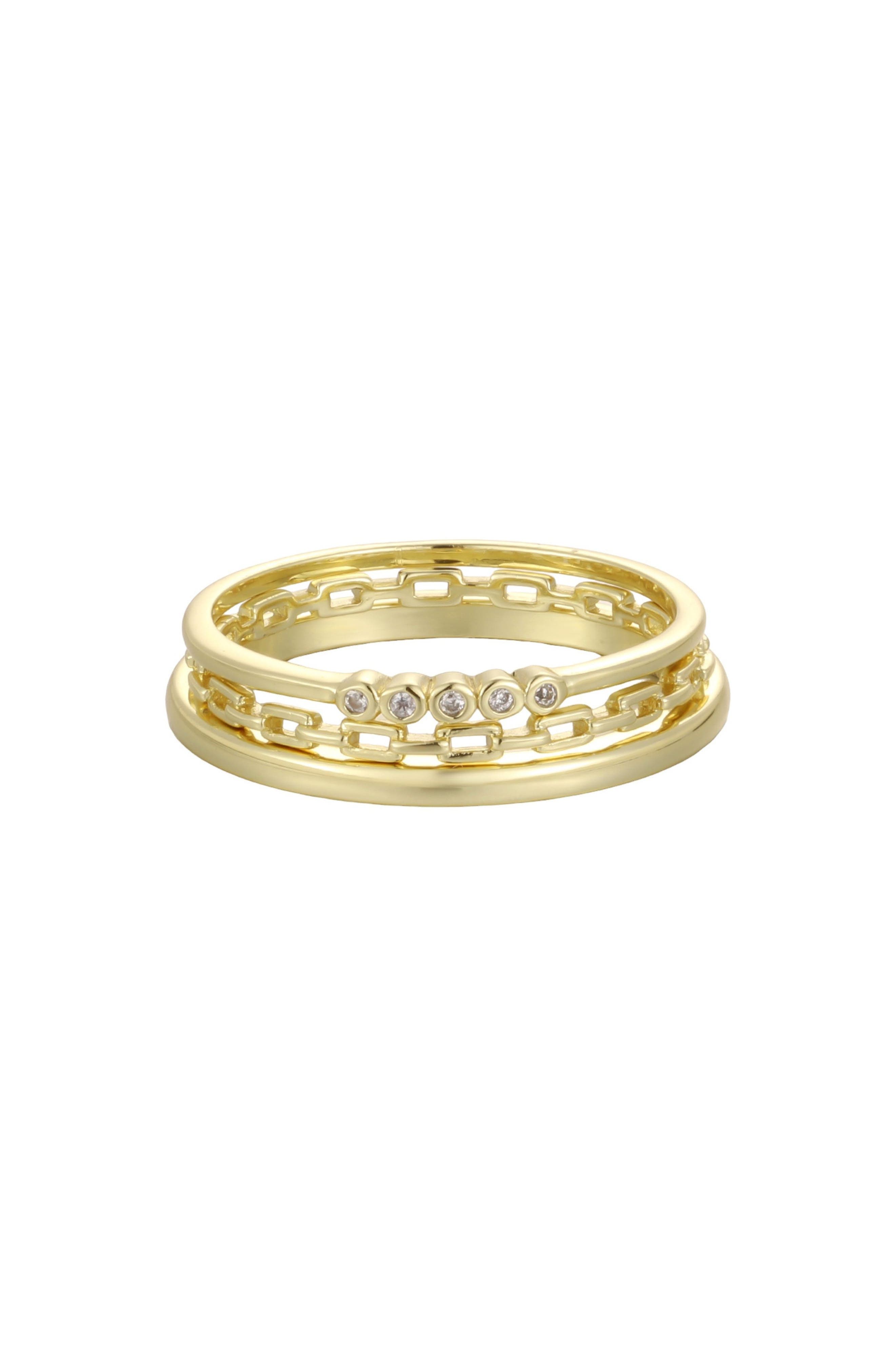 14k Gold Plated 3-Piece Stacking Ring Set