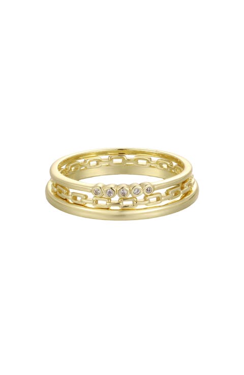 14k Gold Plated 3-Piece Stacking Ring Set