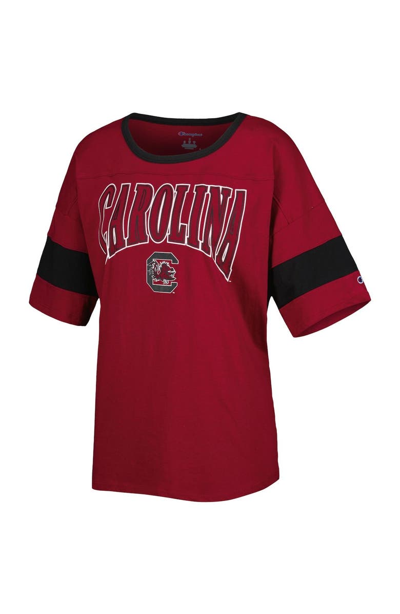 Champion Women's Champion Garnet South Carolina Gamecocks Jumbo Arch Striped Half-Sleeve T-Shirt, Alternate, color, 