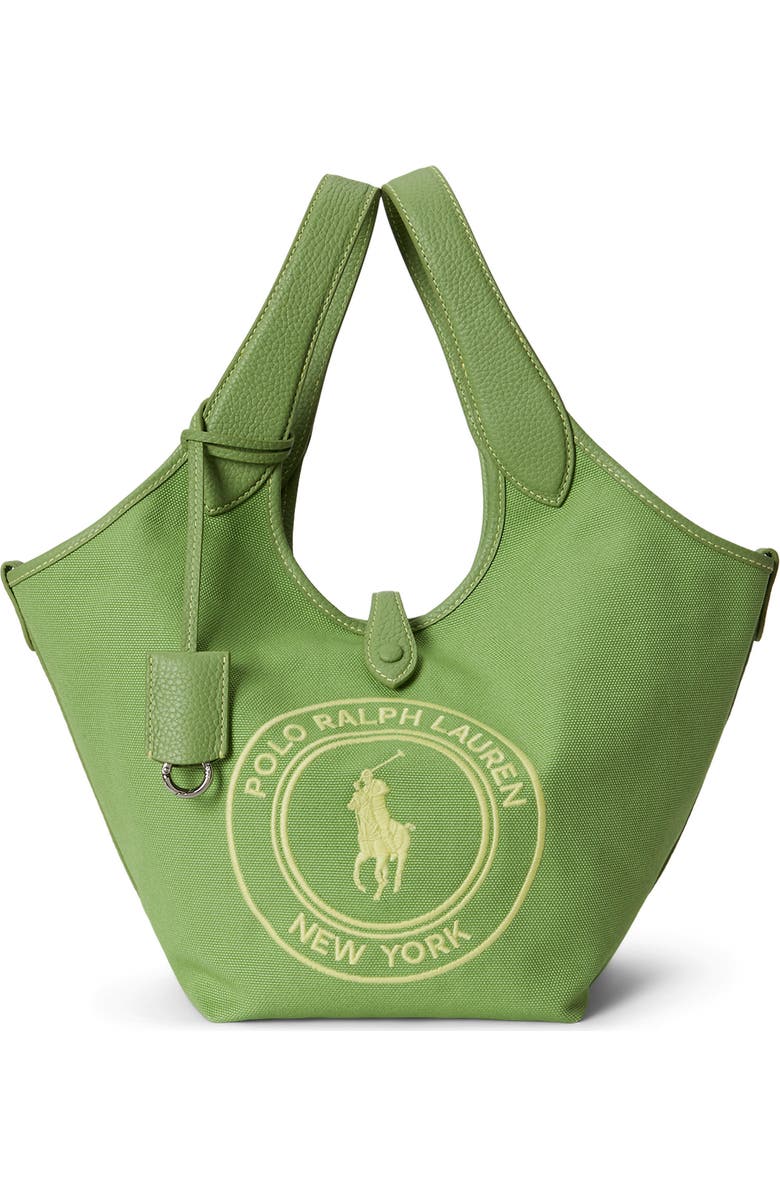 Polo Ralph Lauren Polo Play Crest Canvas Tote, Main, color, Parakeet