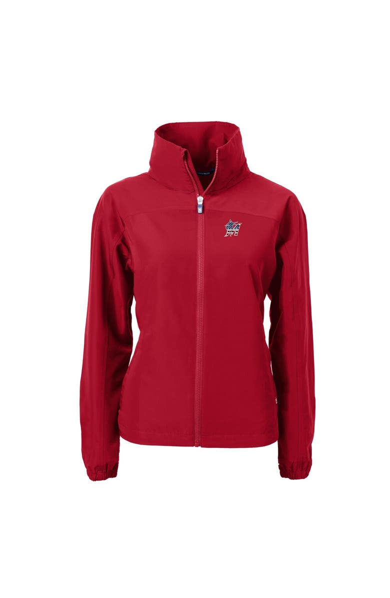 Cutter & Buck Women's Cutter & Buck  Red Miami Marlins Charter Eco Recycled Full-Zip Jacket, Alternate, color, 