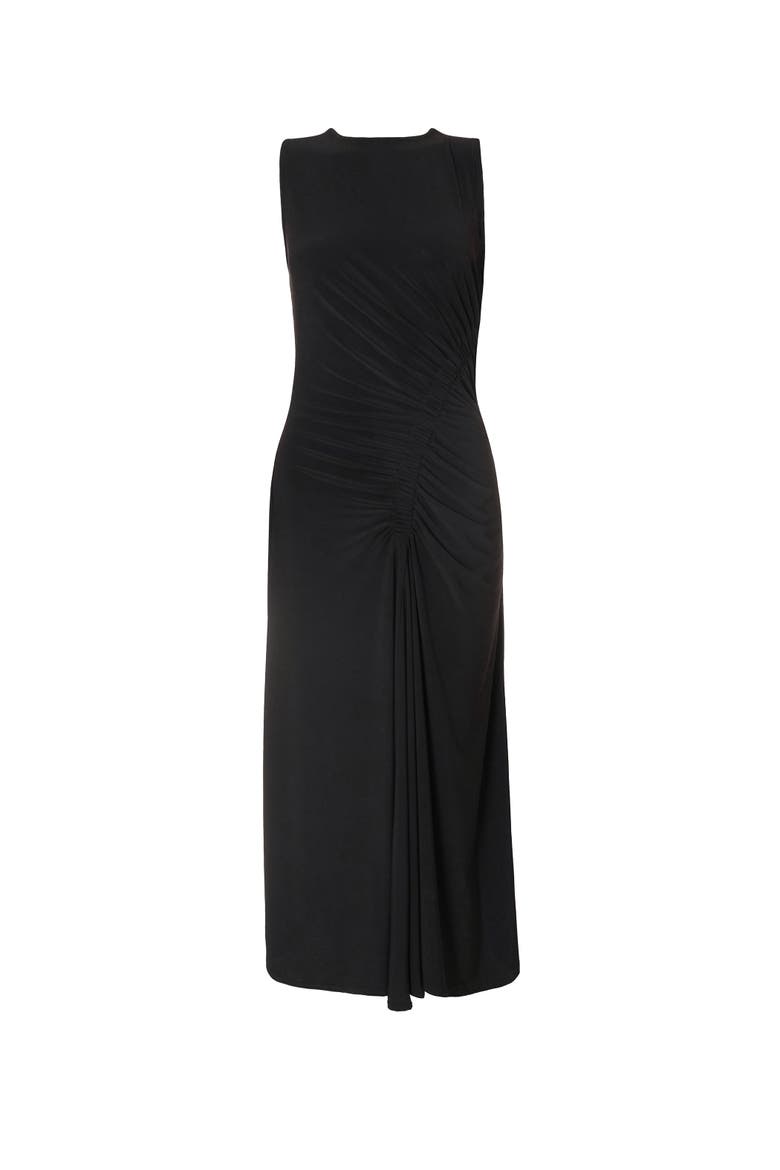 ITY Ruched Detail Midi Dress, Alternate, color, Black