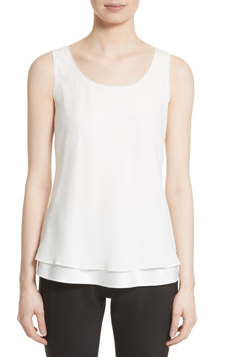 Lafayette 148 New York Ryan Layered Silk Blouse, Main, color, 