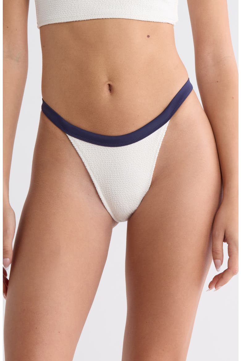 Thea Scrunch Bikini Bottoms, Main, color, GARDENIA W NAVY