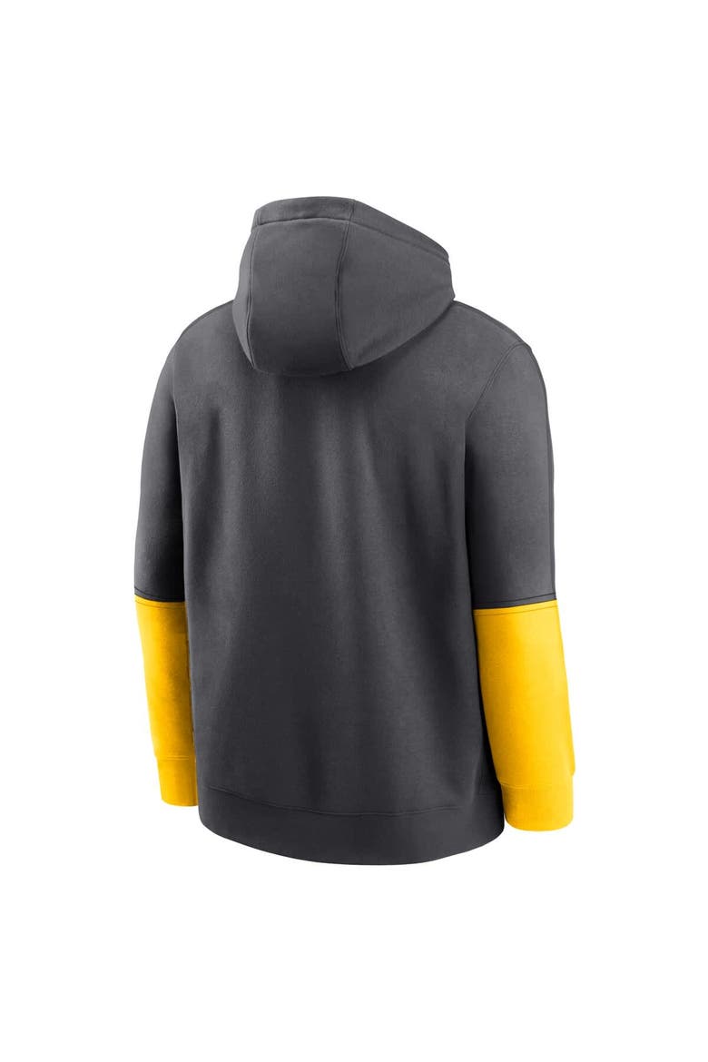 Men's Jordan Brand Anthracite/Maize Michigan Wolverines 2024 Sideline Club Pullover Hoodie, Alternate, color, Anthracite