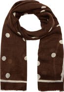 MANGO Printed Scarf with Frayed Edge